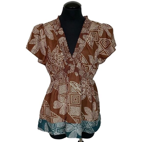 BCBGMAXAZRIA Silk Y2K Sheer Blouse - Women’s L - Picture 1 of 7